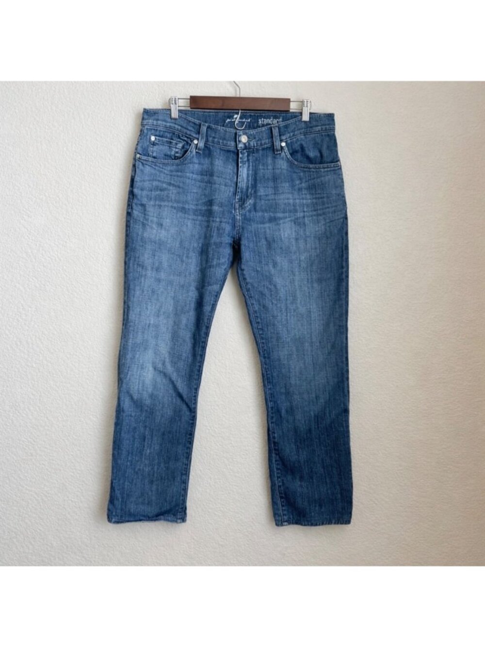 7 For All Mankind Standard Jeans Men’s 34x29 Blue Straight Stretch Denim